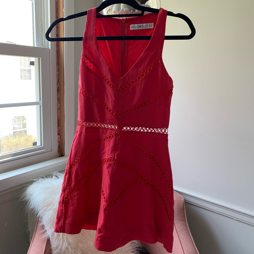 HELLO MOLLY - Pink/Red Detailed Dress